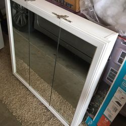 Medication Cabinet With 3  Tears Of Door Mirror .  Long 30 Inches , Width 30 Inches , Deepth 4 inches 