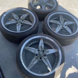 4 - 245/35zr20 5x120 5x4.72 5x4.75 Foose Chrome S10 Camaro Rims Wheels With Tires !!