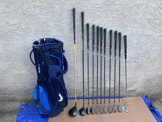 Mixed Set Of RH Golf Clubs & Nike Sports Lite Bag