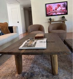 Set of 3 Pcs Wabi-Sabi Home Style Coffee Table + Bench + Console
