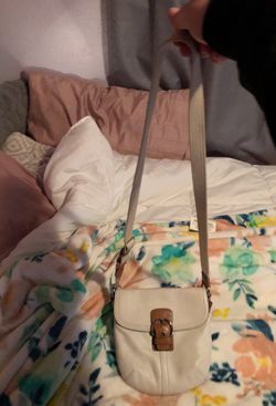 Cream and tan small coach cross body with smallwallet