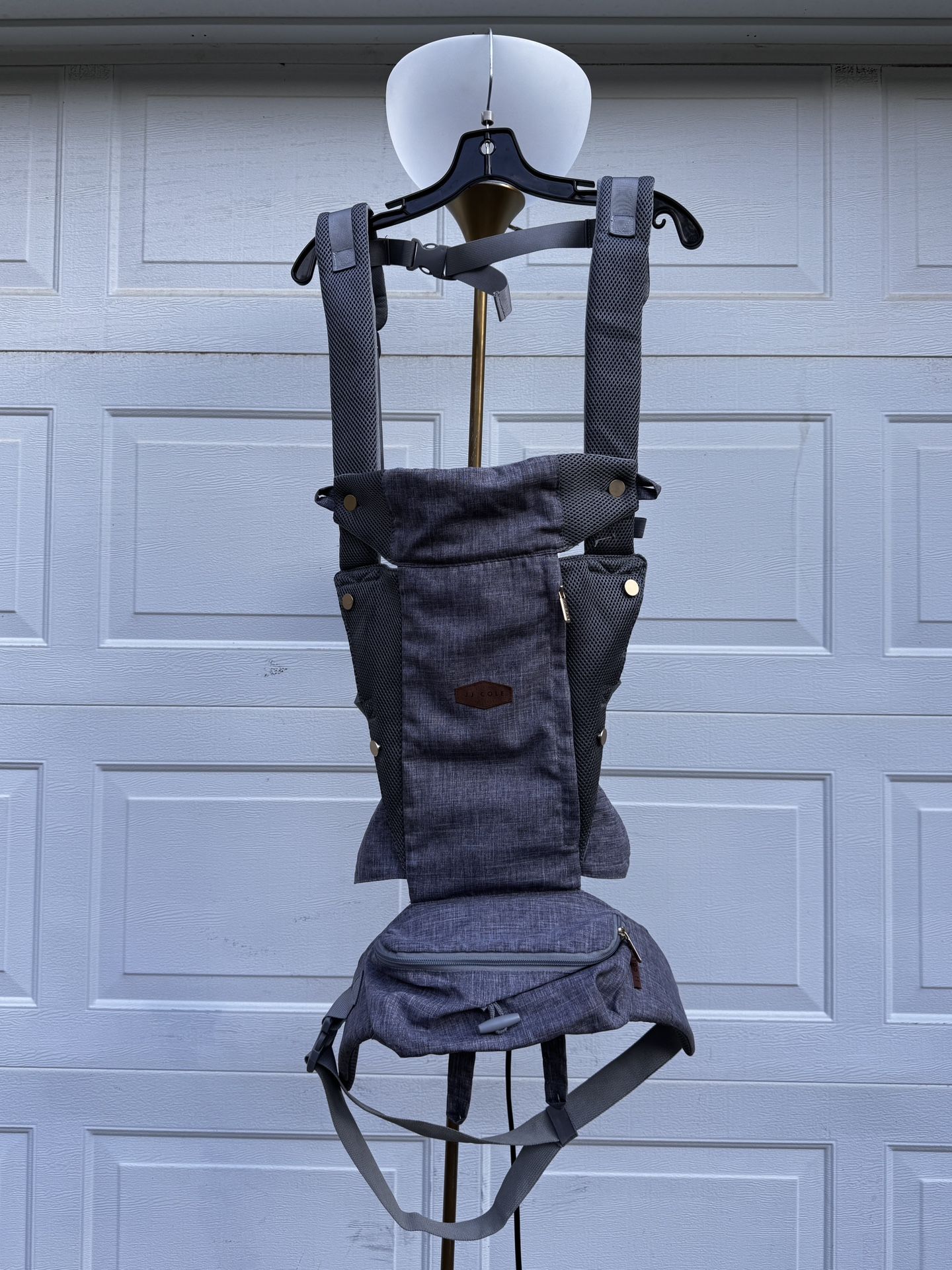 JJ Cole Peek Premium 5-in-1 Multi-functional Baby Carrier (Gray)