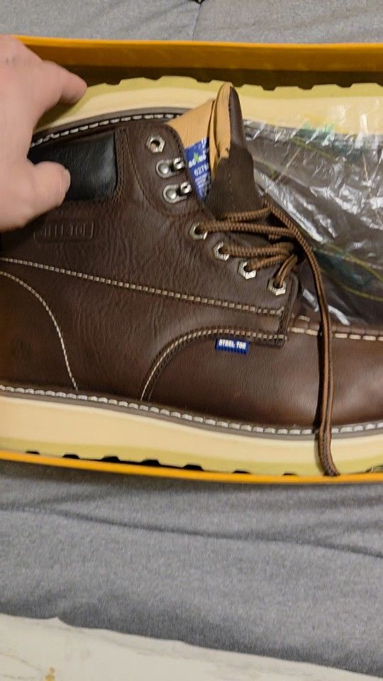 Cactus 627M-S Dark Brown Steel Toe Boots - Men's Size 11