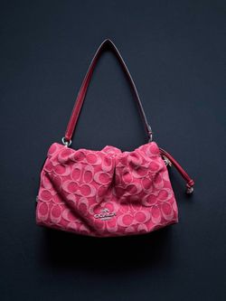Red Denim Faye Coach Purse
