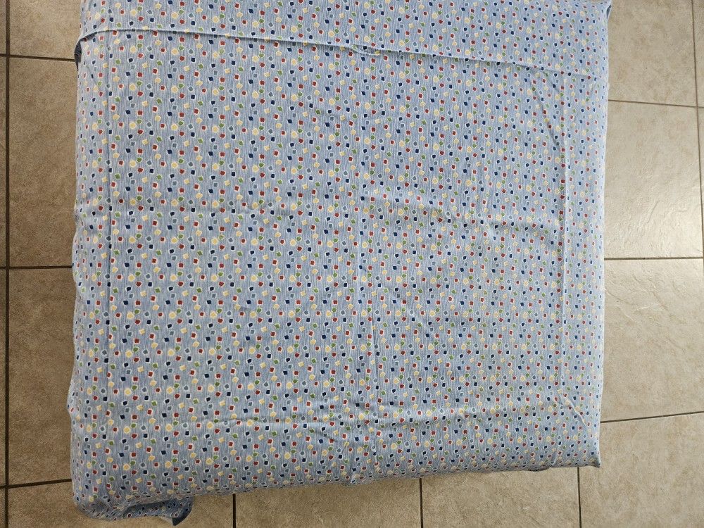 BLUE 36X36 LARGE OTTOMAN NEW RECOVER