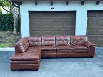 🛋️ Sectional Couch/Sofa - Camel - Leather - Delivery Available 🚛