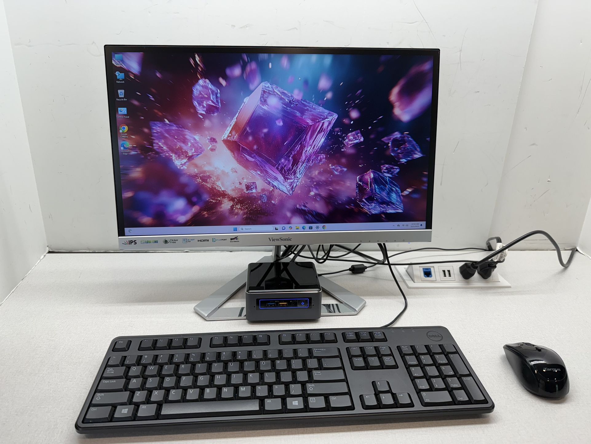 NUC Mini Desktop, Intel Core i5, 2.28 GHz, 8 GB RAM 120 GB SSD Wireless WiFi HDMI USB-C Port Bluetooth Viewsonic 1080p HD IPS Multimedia Monitor w Blu