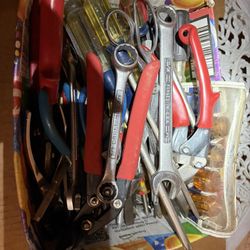Box Full Of Tools All Made In USA Craftsman , Klein , Swiss , Diamond , Crescent Klein 