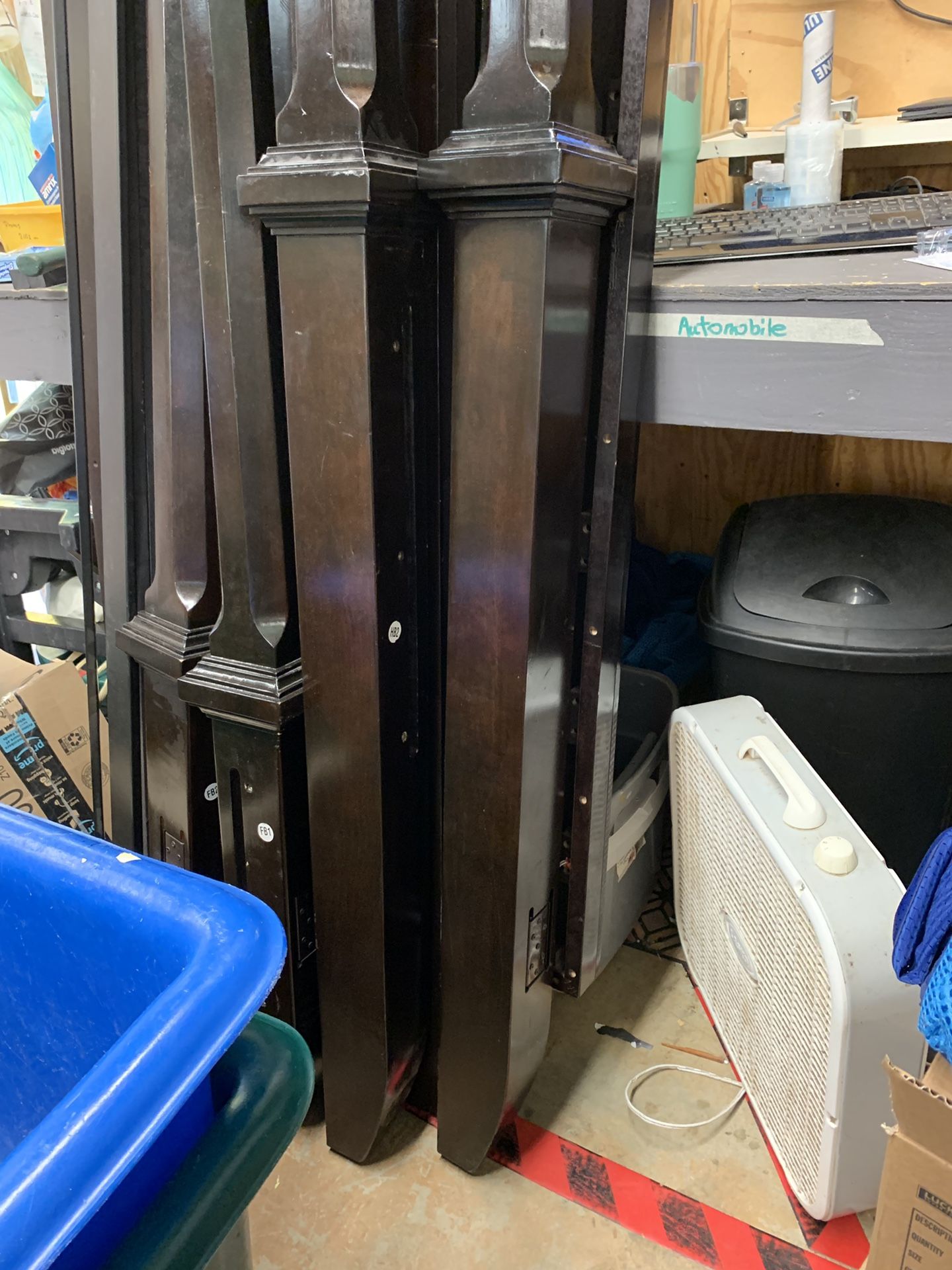 King wooden poster bed with canopy