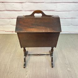 Walnut Standing Sewing Box