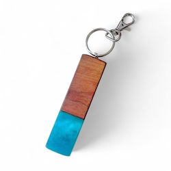 Wood And Resin Key Chain 