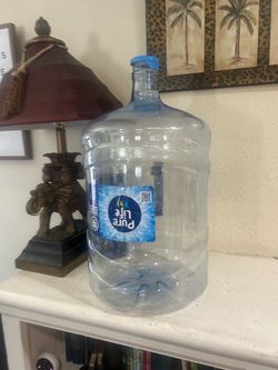 Pure Life 5-Gallon Water Jug recently emptied as show