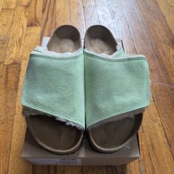 Stussy X Birkenstock Solana Shearling Slide Size US12/EU45(Washed Green)