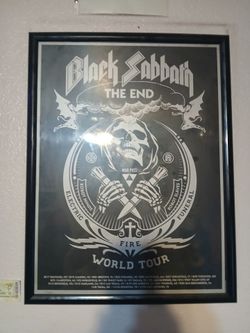 Black Sabbath Shepard Fairey 2016 Concert Lithograph Poster Print (The End 2016)with Ticket Stub