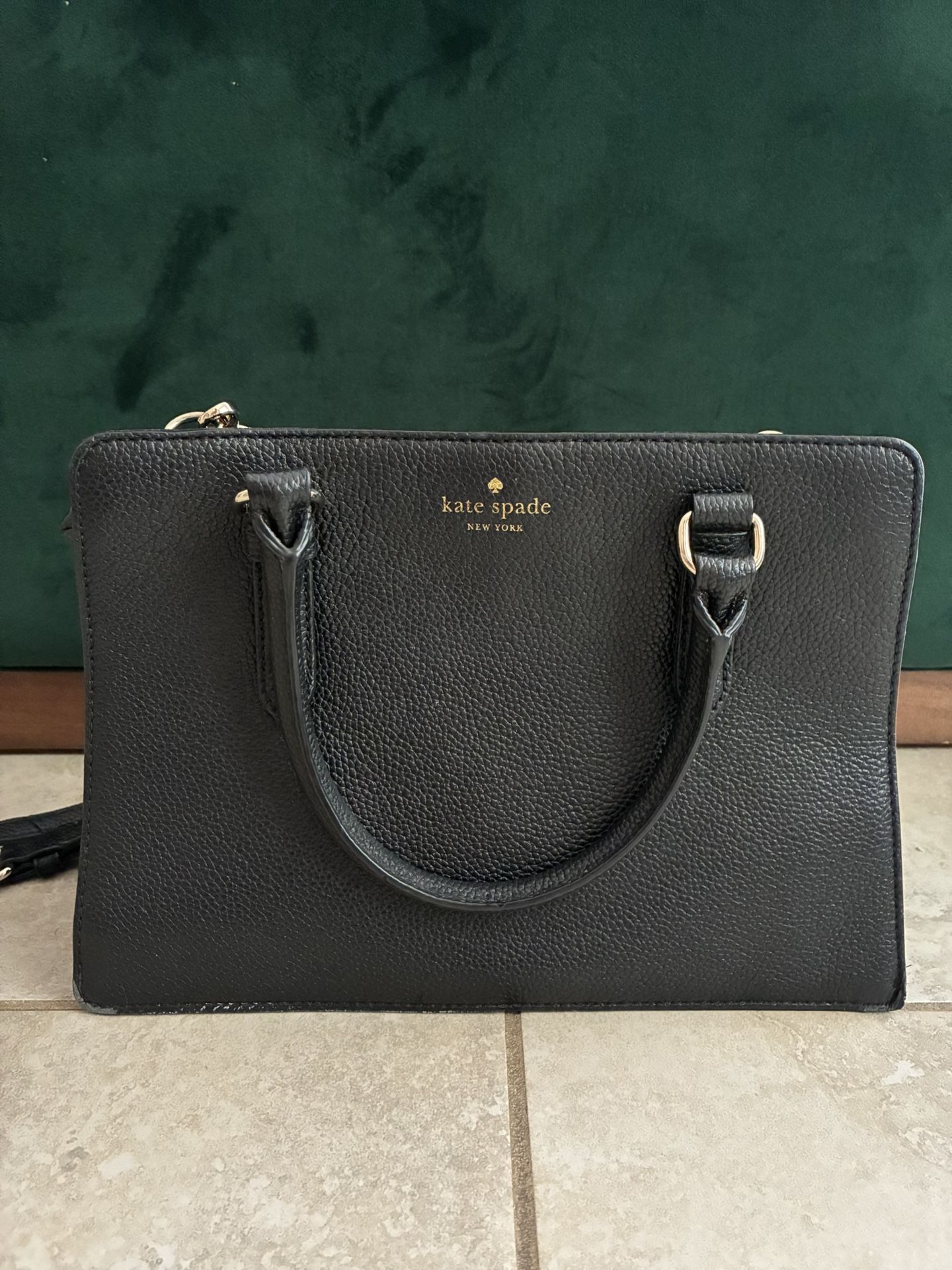 Kate Spade Black Leather Satchel Purse – Classic Designer Handbag - Good Condition