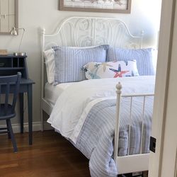 White Metal Full Size Bed Frame