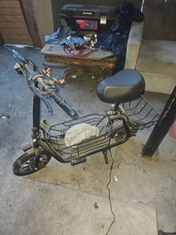 Electric Scooter with Seat and Basket