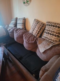 Brown Fabric Sofa Couch