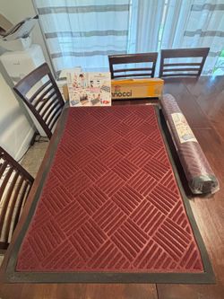 2 Pack DD31 Heavy Duty Front Door Mats Wine Red Non Slip Rubber Backing Entrance Mat Shoes Scraper Welcome Mats Indoor Outdoor