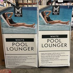 Members Mark White Pool Lounger Brand New In Box 