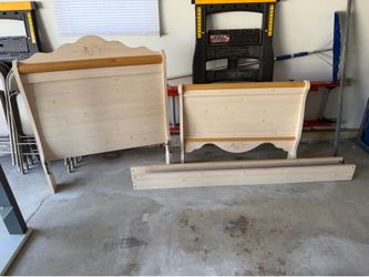 Girls headboard, footboard and surrounding frame
