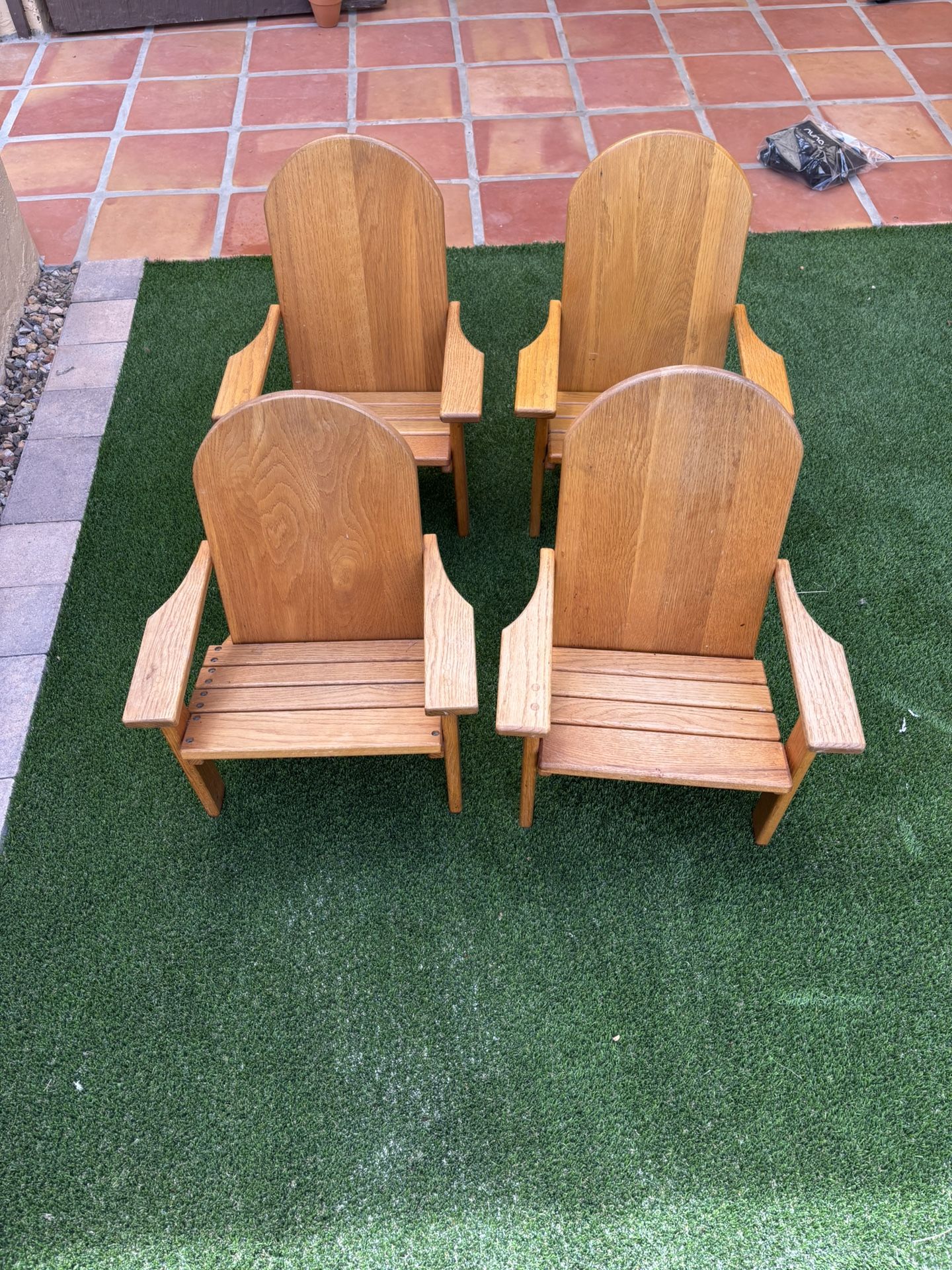 Set of 4 Handmade Wooden Toddler Chairs – Solid Wood