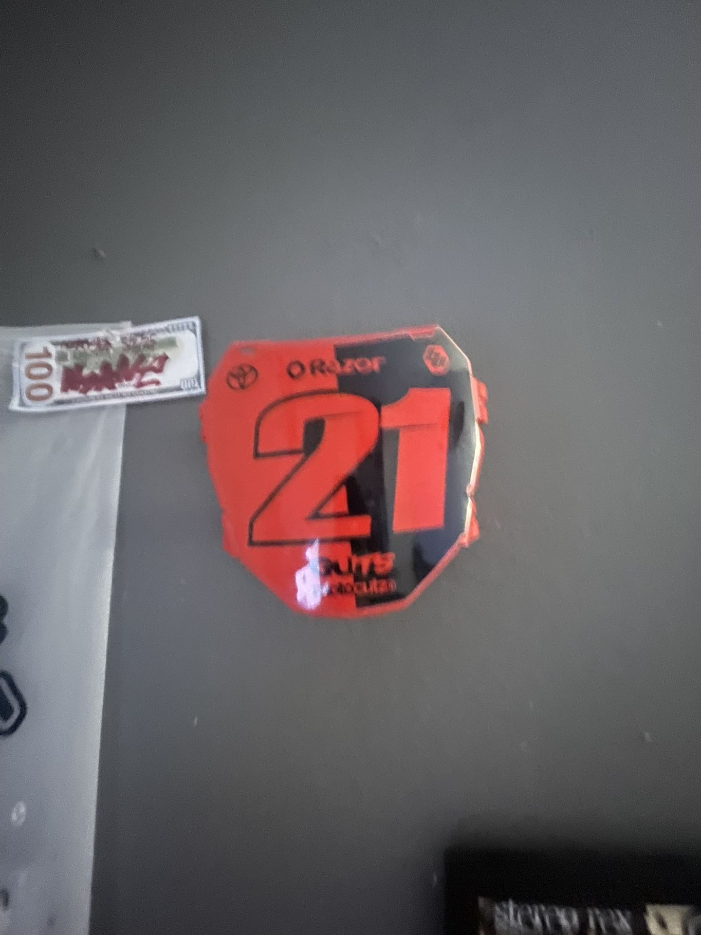 Red Odi Plate With Sticker