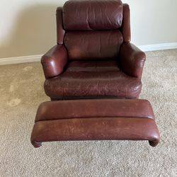Maroon Leather Reclining Chair