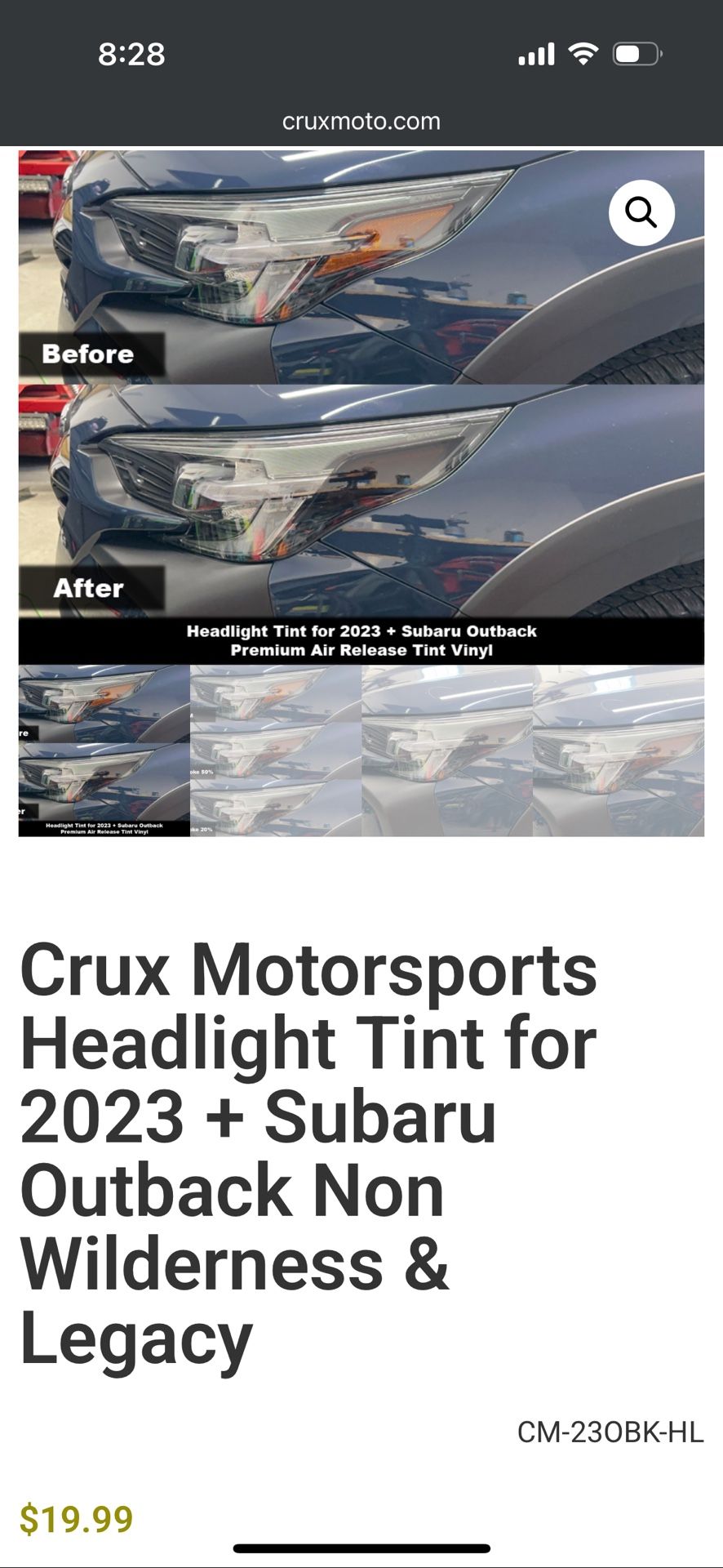 Crux Moto 2023+ Subaru Outback and Legacy Headlight Side Tin