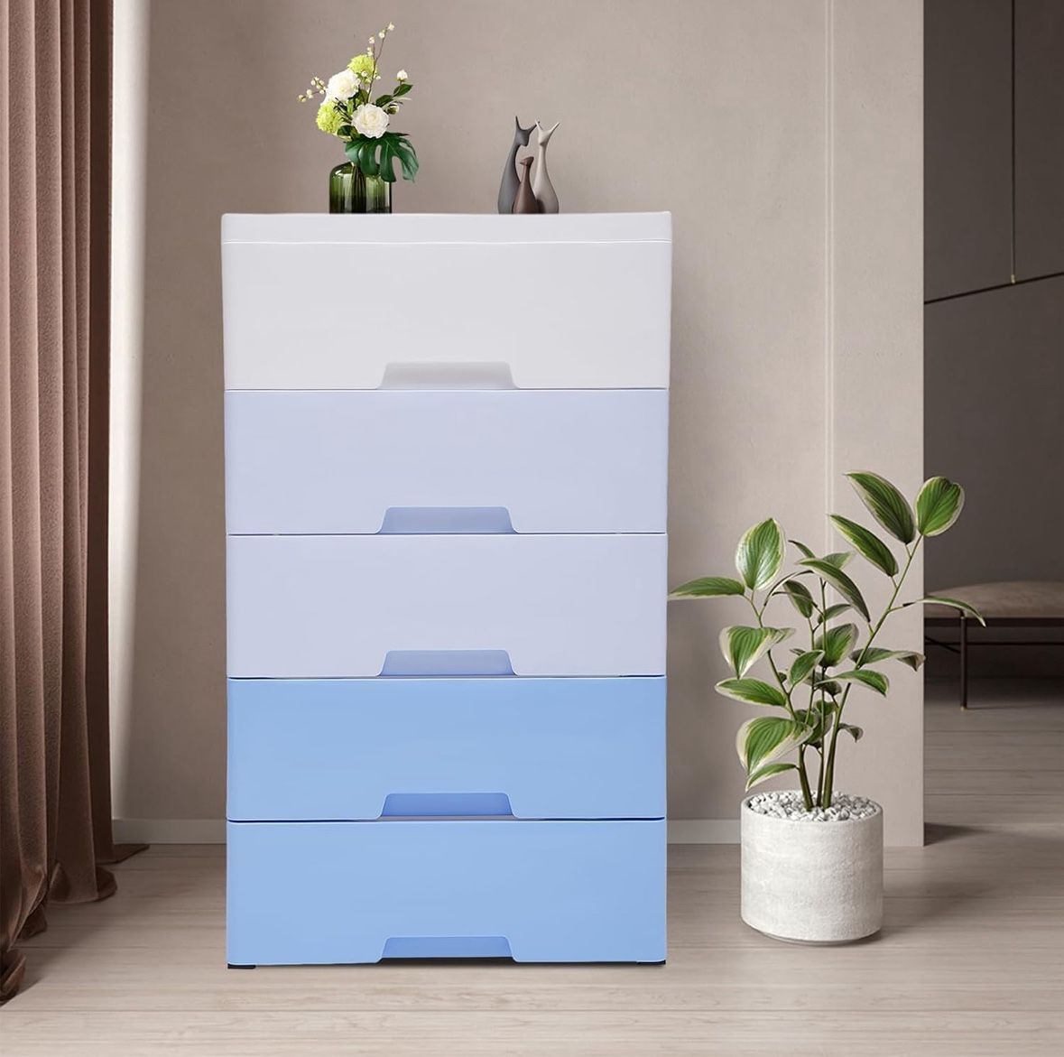 5-Tier Plastic Drawers Storage Dresser - NEW