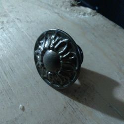 Single Antique Silver Floral Design,Drawer Pull Handle/Knob 1-1/8" Pat 175908. Shipped with USPS First Class Package.Normal wear and tear. Scratches,n
