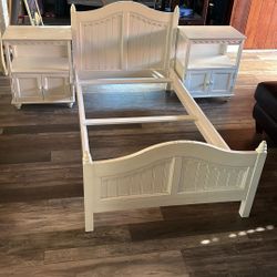Kids Bed Frame And Night Stands 