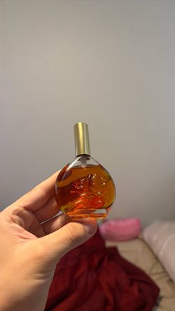 Vintage Floral Perfume Bottle with Gold Cap