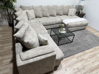 Huge Cream Sectional Couch - Delivery Available