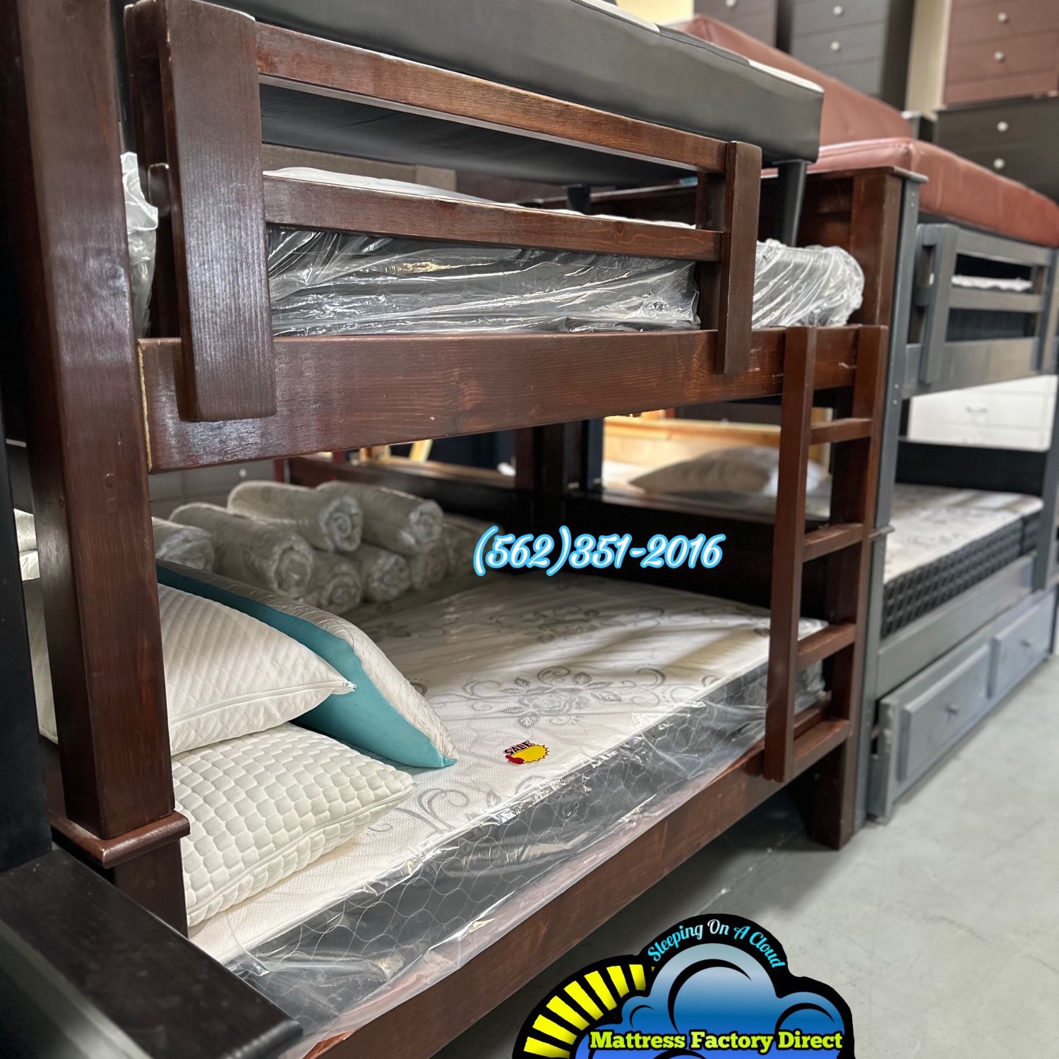 Twin Bunk Bed Brown With Mattress