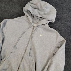Nike Basic Full-Zip Hoodie Men's Size M Grey/White