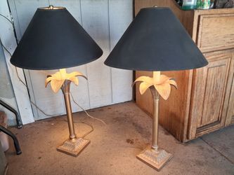 Pair of Table Lamps with Black Shades