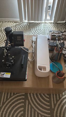 Heat press, printer, cup pressed plate press