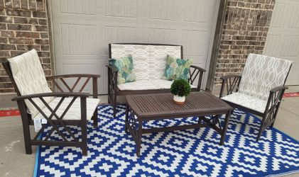4 piece Acacia wood patio set.  Read description below