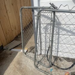 Metal chain link fence doors