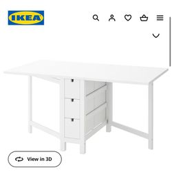 IKEA Expandable Two Sided Table with 6 Drawer Storage