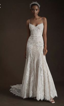 Watters Alessandra Corset Open-Back Lace Wedding Gown