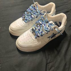 Bape White And Blue Size 9.5