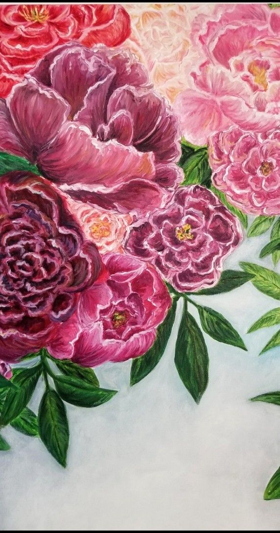 Large Flower Painting On Canvas
