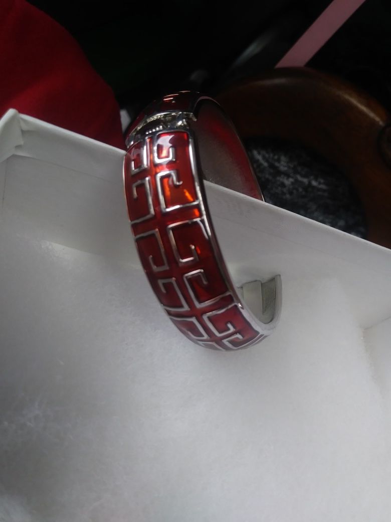 Red & Silver Bangle