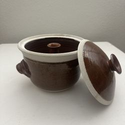 Vintage Cottage Core Primitive Stoneware Glaze Pot