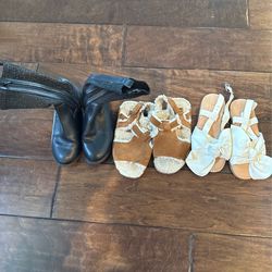 Lot Of 3 Pairs Of Zara Boots & Sandals For Little Girls Size 28