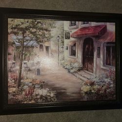 Wall Decor Framed Artwork Outdoor French Cafe Bistro Coffee House Paris European Picture Painting Hobby Lobby
