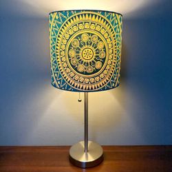 Steel Base Bohemian Mandala Style Accent Table Lamp