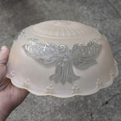 Antique Frosted White Glass Lamp Shade 